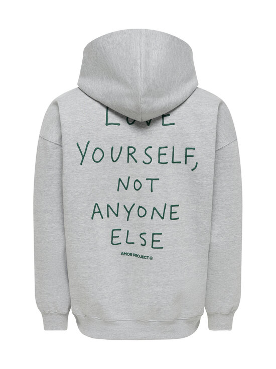 Only & Sons - OnsHenry Scribble Oversize -collegehuppari - LIGHT GREY MELANGE PRINT:LOVE YOURSELF | Stockmann - photo 2