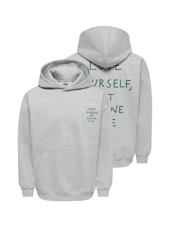Only & Sons - OnsHenry Scribble Oversize -collegehuppari - LIGHT GREY MELANGE PRINT:LOVE YOURSELF | Stockmann - photo 4