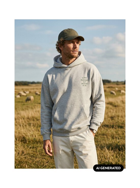 Only & Sons - OnsHenry Scribble Oversize -collegehuppari - LIGHT GREY MELANGE PRINT:LOVE YOURSELF | Stockmann - photo 5