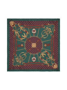 Stockholm Kravatt - Horse And Bridle -silkkitaskuliina - 2 GREEN/BROWN/GOLD | Stockmann