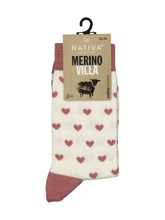 Sukkamestarit - Little Hearts -merinosukat - 110 OFF WHITE | Stockmann - photo 3