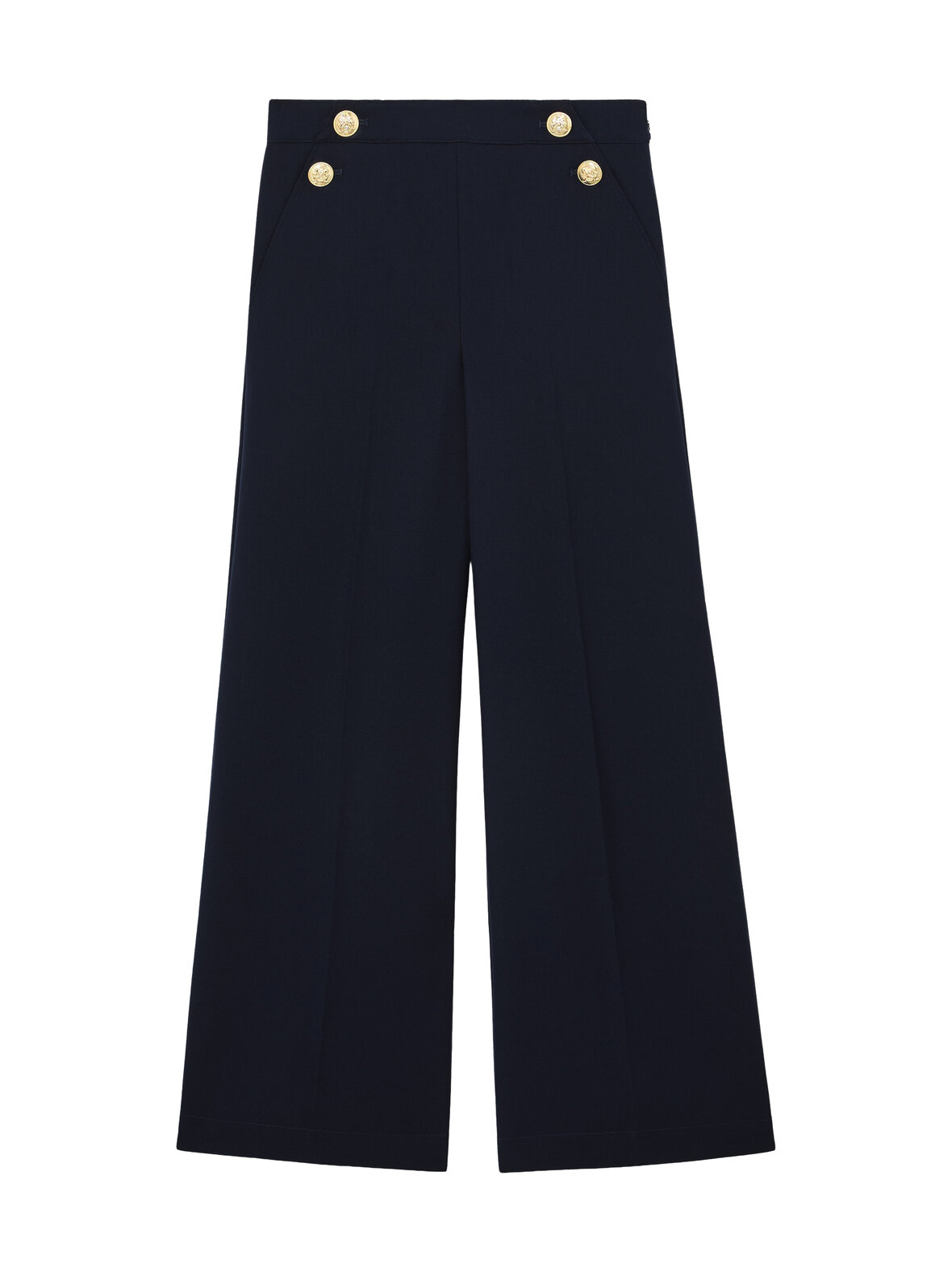 Carley Button Detail Wide Leg -housut