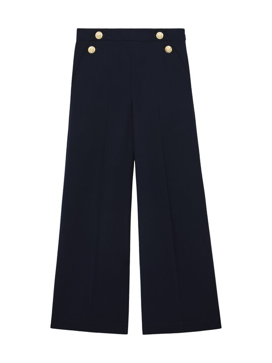 Reiss - Carley Button Detail Wide Leg -housut - 10 NAVY | Stockmann - photo 1