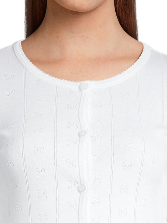 Ganni - Compact Pointelle Rib -trikoopaita - 151 BRIGHT WHITE | Stockmann - photo 4