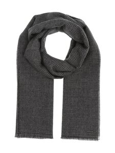 Bugatti - Wool Small Check -kaulahuivi 57 x 180 cm - 990 BLACK | Stockmann