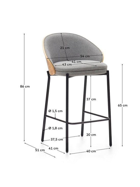 Kave Home - Eamy-baarituoli - HARMAA | Stockmann - photo 5
