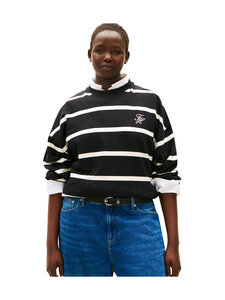 Tommy Hilfiger Curve - Script Modern Terry -collegepaita - 0AU BLACK/ CALICO STP | Stockmann