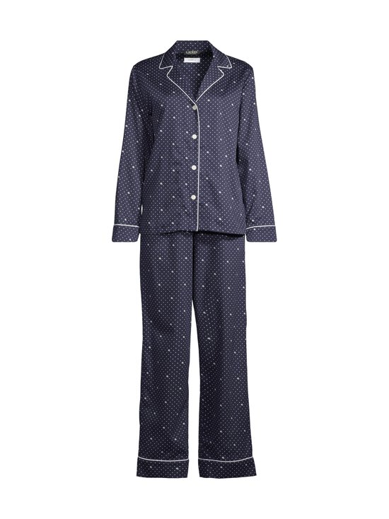 Lauren Ralph Lauren - Notch Collar Long -pyjama 2-osainen - 401 NAVY PRT | Stockmann - photo 1