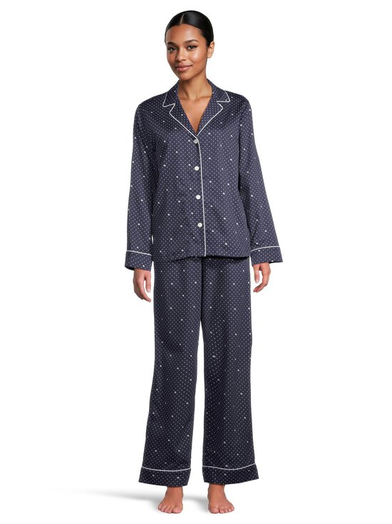 Lauren Ralph Lauren - Notch Collar Long -pyjama 2-osainen - 401 NAVY PRT | Stockmann - photo 4
