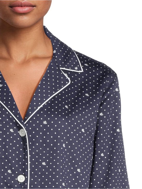 Lauren Ralph Lauren - Notch Collar Long -pyjama 2-osainen - 401 NAVY PRT | Stockmann - photo 6