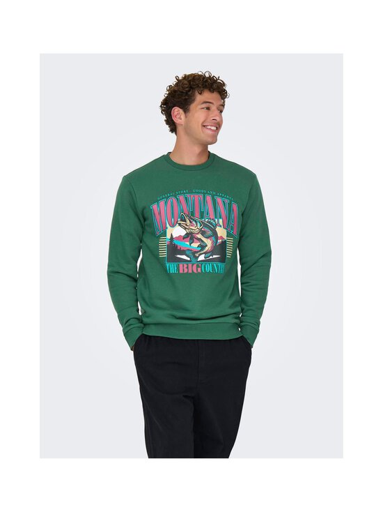 Only & Sons - OnsCeres Monto -collegepaita - TREKKING GREEN PRINT:MONTANA | Stockmann - photo 3