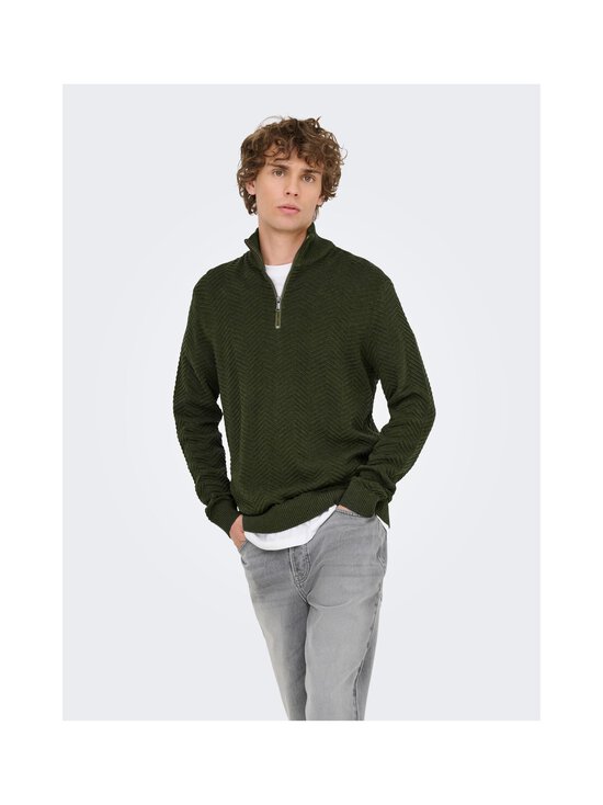 Only & Sons - OnsMace Herringbone -neulepaita - OLIVE NIGHT DETAIL:MELANGE - photo 3 Only & Sons - OnsMace Herringbone -neulepaita - OLIVE NIGHT DETAIL:MELANGE | Stockmann - photo 3