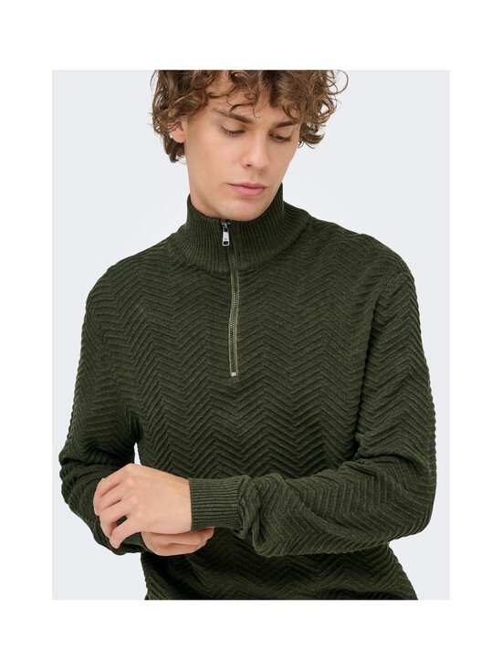 Only & Sons - OnsMace Herringbone -neulepaita - OLIVE NIGHT DETAIL:MELANGE - photo 4 Only & Sons - OnsMace Herringbone -neulepaita - OLIVE NIGHT DETAIL:MELANGE | Stockmann - photo 4