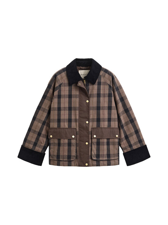 GANT - Ruudullinen vahapintainen takki - 260 FADED TAUPE | Stockmann - photo 1