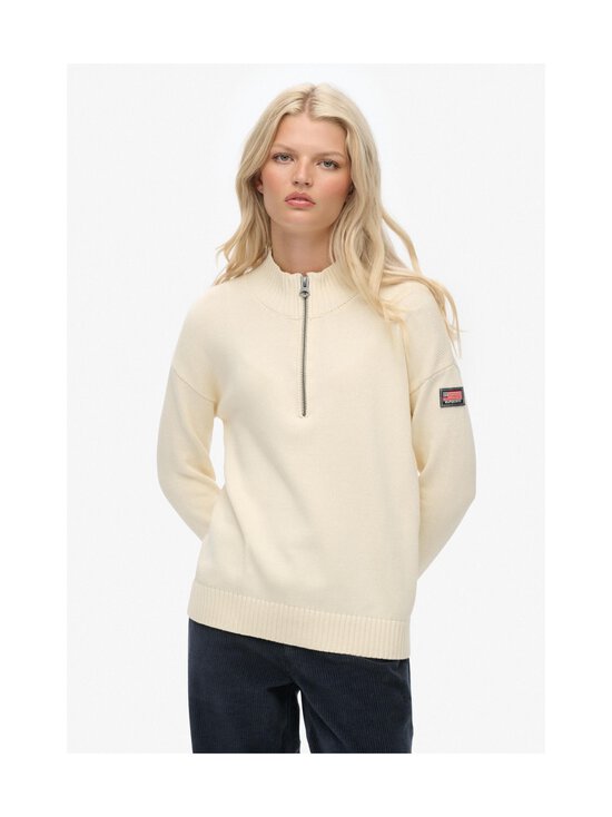Superdry - Slouchy Half Zip -puuvillaneule - D8K NATURAL WHITE | Stockmann - photo 3