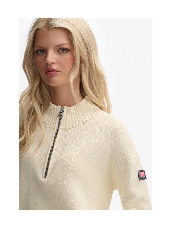 Superdry - Slouchy Half Zip -puuvillaneule - D8K NATURAL WHITE | Stockmann - photo 5