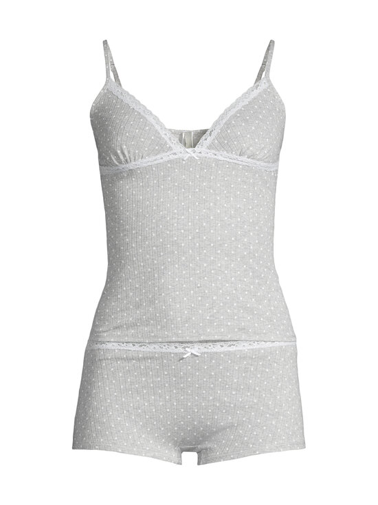 SKIMS - Pesukomplekt Pointelle Lace Cami And Boyshort Set - LIGHT HEATHER GREY PIN DOT | Stockmann - photo 1