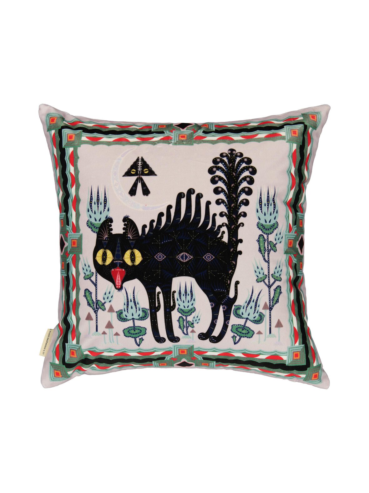 Scary Cat Velvet Cushion Cover -tyynynpäällinen