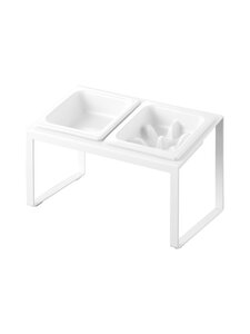 Yamazaki - Tower Angled Slow Feeder paaugstinātas mājdzīvnieku barības bļodas statīvā - WHITE | Stockmann