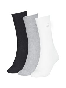 Calvin Klein - Rolltop-sukat 3-pack - 002 WHITE/LIGHT GREY MELANGE/BLACK | Stockmann