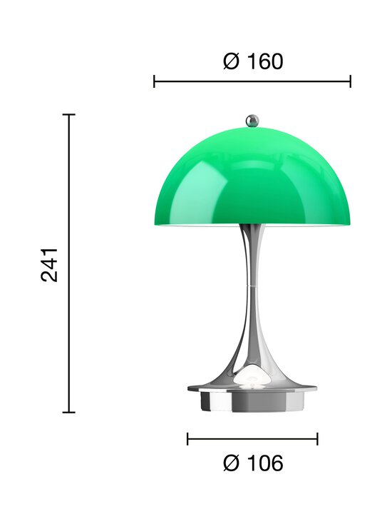Louis Poulsen - Panthella 160 Portable -pöytävalaisin 240 x 160 mm - ORIGINAL OPAL GREEN | Stockmann - photo 2