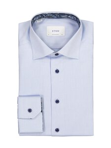 Eton - Contemporary Fit Floral Effect Signature Twill -kauluspaita - 21 LIGHT BLUE | Stockmann