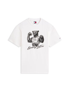Tommy Jeans - Relaxed Bear t-paita - YBH ANCIENT WHITE | Stockmann