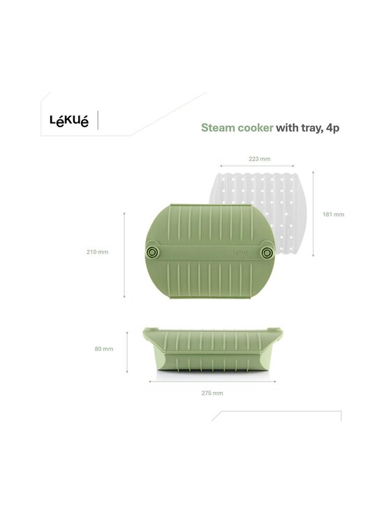Lékué - Steam Cooker - höyrytysastia 4 annosta - GREEN | Stockmann - photo 2