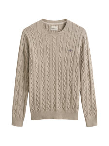 GANT - Cotton Cable C-neck -neule - 198 OAT MELANGE | Stockmann