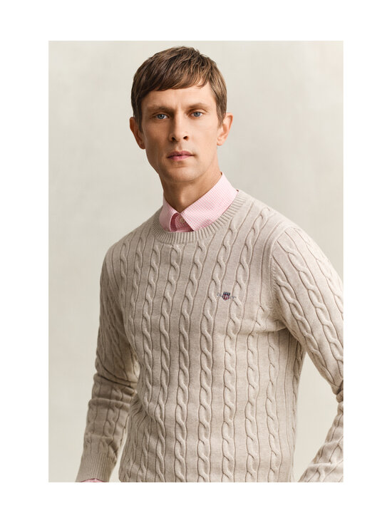 GANT - Palmikkoes kampsun Cotton Cable C-neck - 198 OAT MELANGE | Stockmann - photo 4