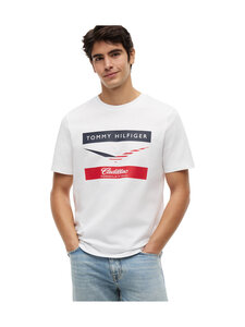 Tommy Hilfiger - TH x CF1 Chevron t-paita - YBR WHITE | Stockmann