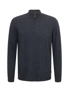 SAND Copenhagen - Ibro Modern Fit Half Zip vilnas džemperis - 570 MEDIUM BLUE | Stockmann
