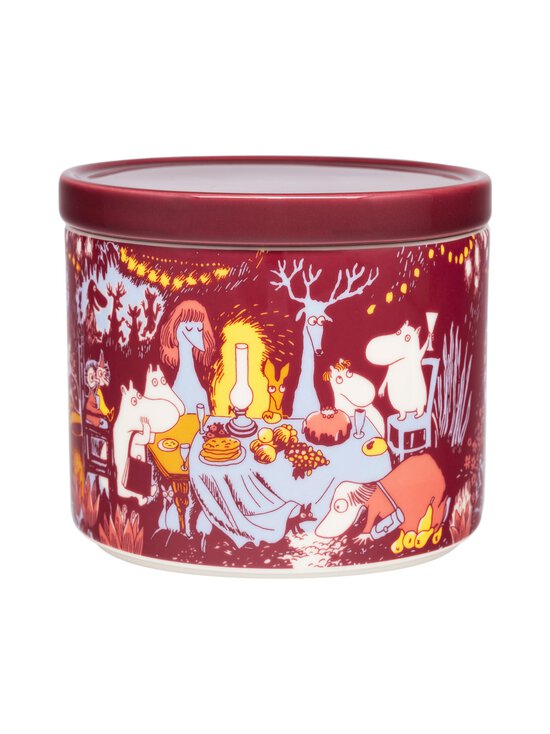 Moomin Arabia - Juhlan Aika -posliinipurkki 0,7 l - RED | Stockmann - photo 1