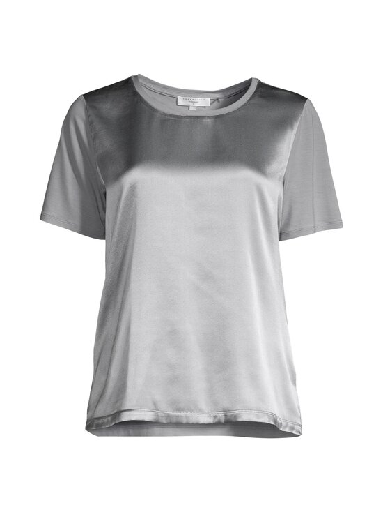 Julia Silk Top With Jersey Back -pusero