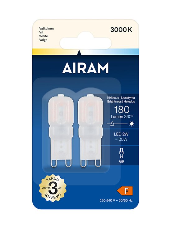 Airam - LED G9 2W 180 lm spuldzes, 2 gab. - TRANSPARENT | Stockmann - photo 2