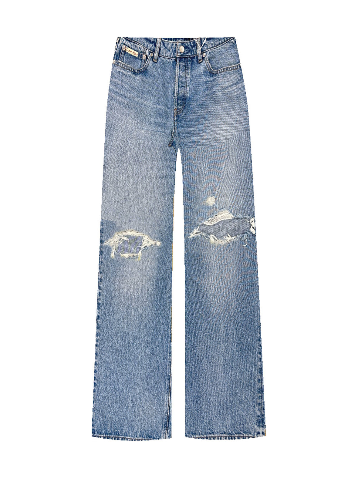 Low Rise Baggy Slashed -farkut