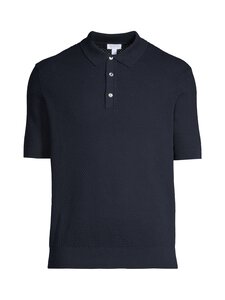 Sunspel - Cotton Mesh - neulottu pikeepaita - NAVY | Stockmann