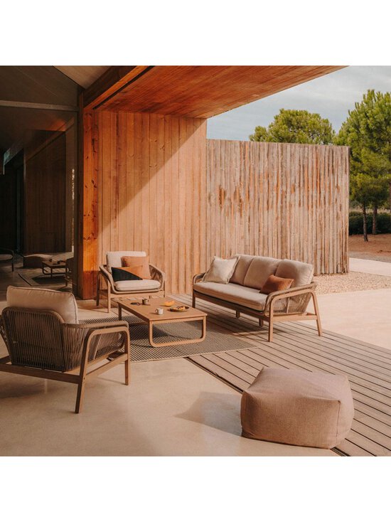 Kave Home - Vellana-sohvaryhmä ulkosohva, 2 nojatuolia & sohvapöytä akaasia / beige - MULTICO | Stockmann - photo 3