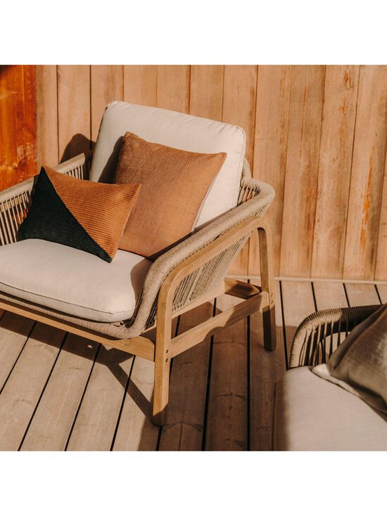 Kave Home - Vellana-sohvaryhmä ulkosohva, 2 nojatuolia & sohvapöytä akaasia / beige - MULTICO | Stockmann - photo 4