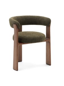 Kave Home - Granite-tuoli kolmijalkainen vihreä chenille / pähkinä - GREEN | Stockmann