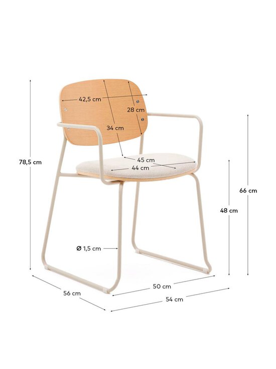 Kave Home - Meli-tuoli käsinojilla - BEIGE | Stockmann - photo 8