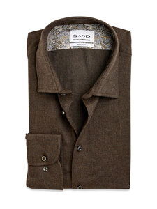 SAND Copenhagen - State Soft Modern fit krekls ar apkakli - 280 DARK BROWN | Stockmann
