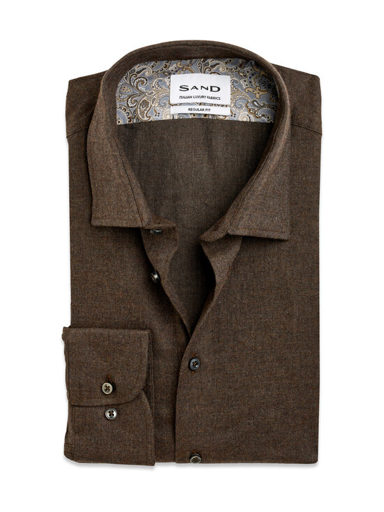 SAND Copenhagen - State Soft Modern fit krekls ar apkakli - 280 DARK BROWN | Stockmann - photo 1