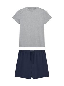 Resteröds - Bamboo Set divdaļīga īsā pidžama - NAVY/LIGHT GREY MELANGE | Stockmann