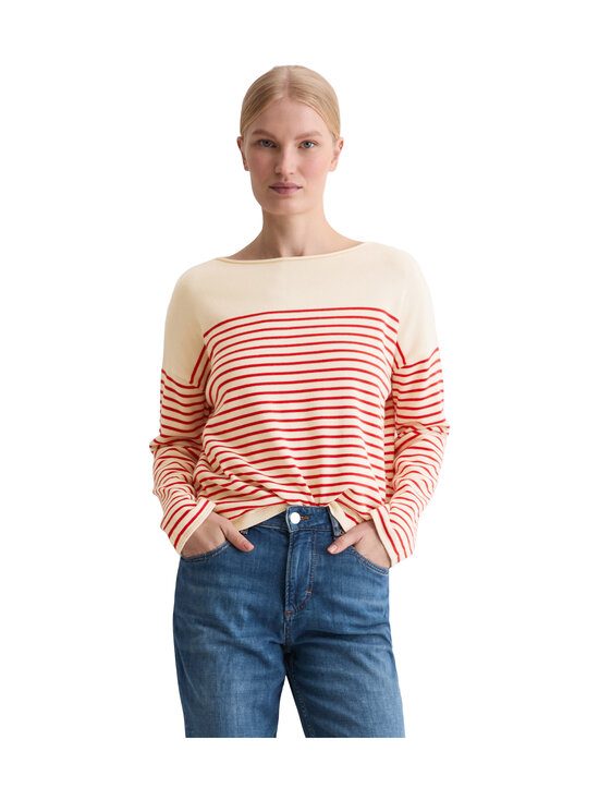 Marc O'Polo - Raidallinen neule venepääntiellä - J46 STRIPED / RAW CREAM | Stockmann - photo 2