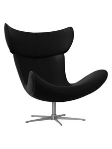 BoConcept - Imola-nojatuoli pyörivä jalusta Nordic Grain -nahka 5130 musta / teräs - BLACK | Stockmann