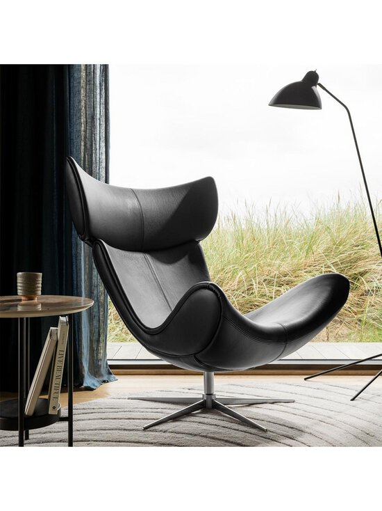 BoConcept - Imola-nojatuoli pyörivä jalusta Nordic Grain -nahka 5130 musta / teräs - BLACK | Stockmann - photo 5