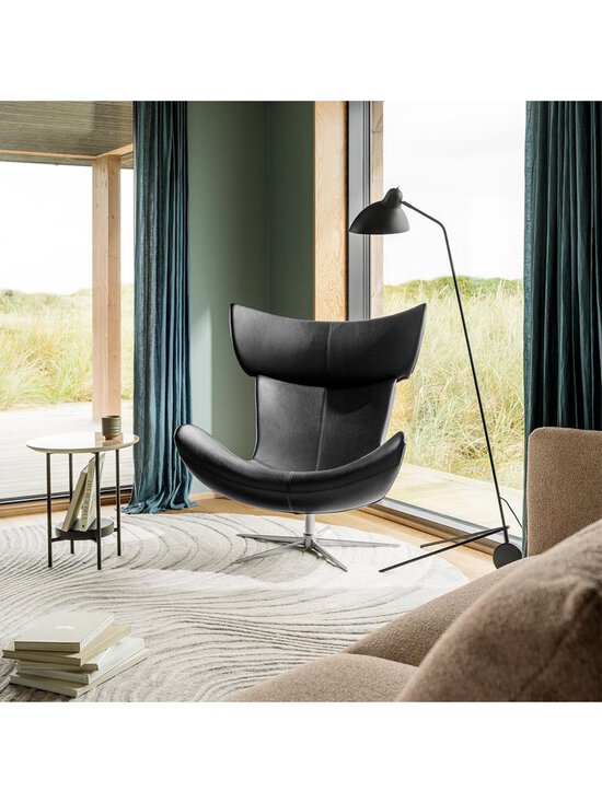 BoConcept - Imola-nojatuoli pyörivä jalusta Nordic Grain -nahka 5130 musta / teräs - BLACK | Stockmann - photo 6