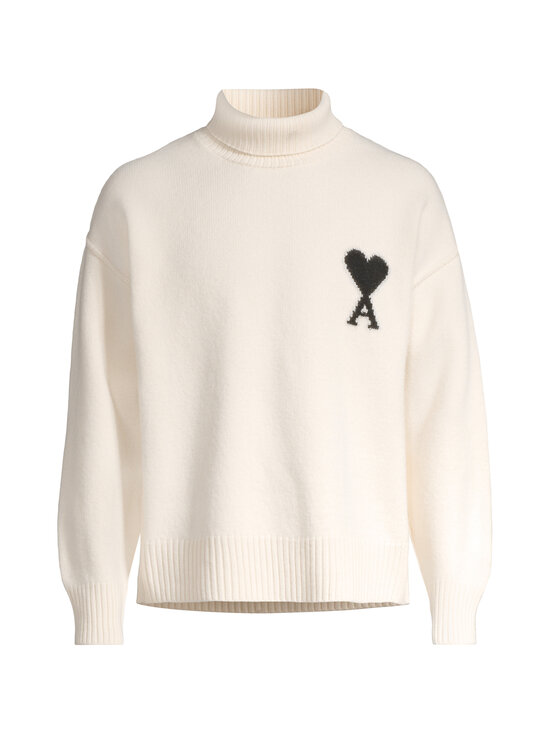Ami Paris - Funnel Neck Contrasted -neule - 151 ECRU/NOIR | Stockmann - photo 1