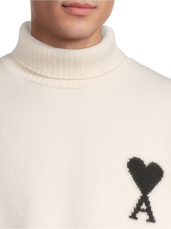 Ami Paris - Funnel Neck Contrasted -neule - 151 ECRU/NOIR | Stockmann - photo 4